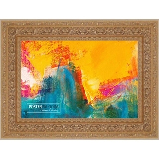 24x20 Ornate Gold Complete Wood Picture Frame with UV Acrylic, Foam ...