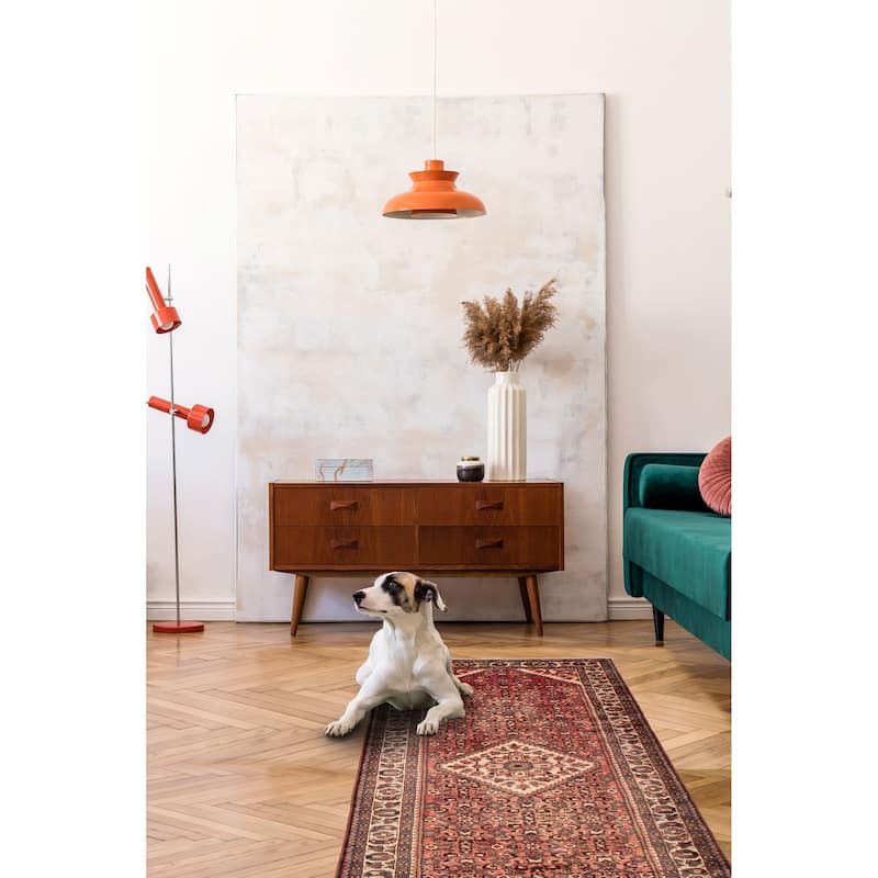 ECARPETGALLERY Hand-knotted Andelz Red Wool Rug - 3'11 x 10'3