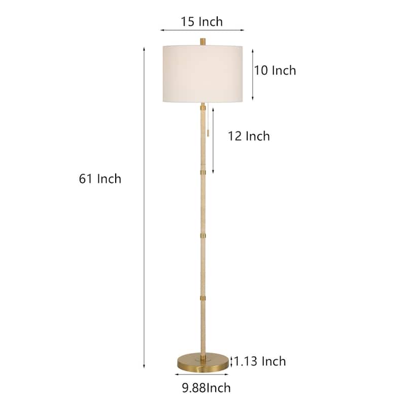 Acroma 61" Traditional Floor Lamp with Drum Lampshade - 1-light