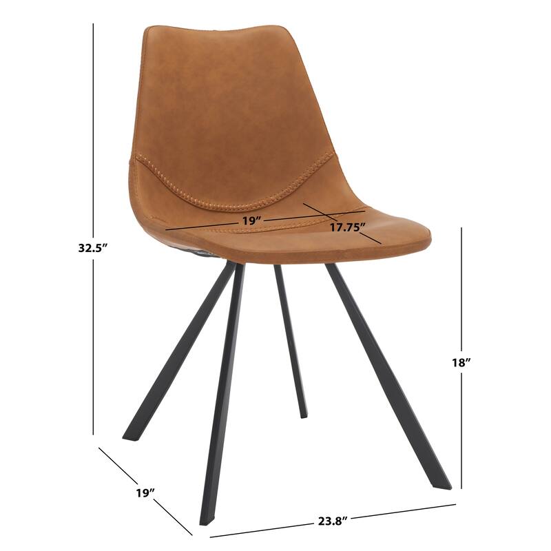 SAFAVIEH Fleeta Mid-Century Dining Chair (Set of 2) - 24 In. W x 19 In. D x 33 In. H - 24Wx19Dx33H