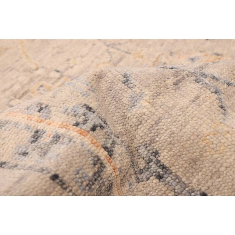 ECARPETGALLERY Hand-knotted Modern Oushak Light Grey Wool Rug - 7'10 x 9'8