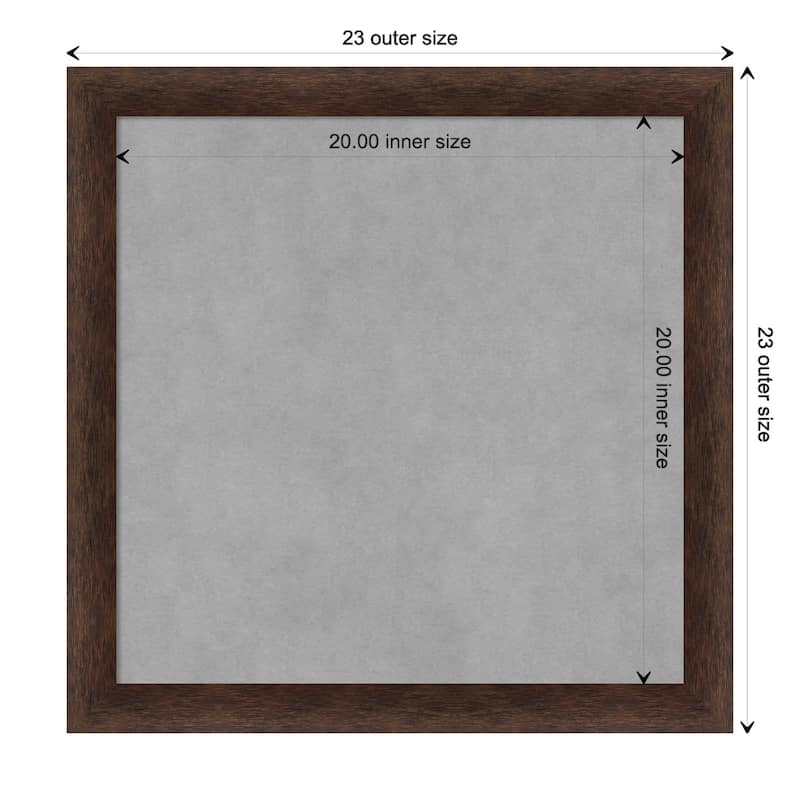 Amanti Art Warm Walnut Narrow Framed Magnetic Board - Board Size 20x20