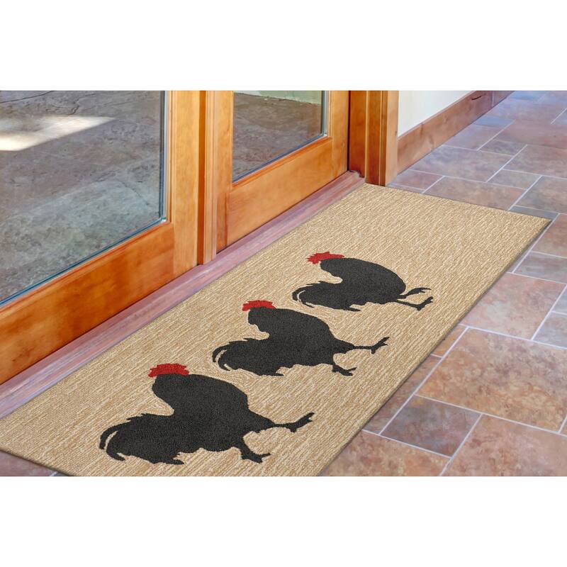 Liora Manne Frontporch Roosters Indoor/Outdoor Rug