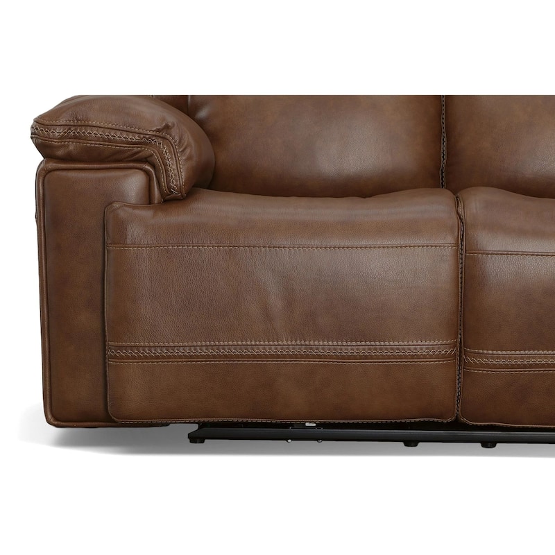 Fenwick Cognac Power Reclining Sofa with Power Headrests by Flexsteel - 89" x 42" x 42"