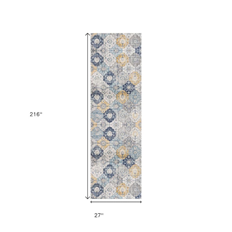HomeRoots Abstract Modern Runner Area Rug
