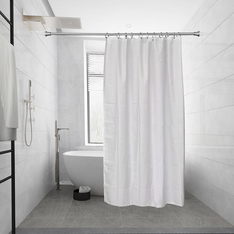 Utopia Alley Adjustable 72-Inch Rust-Proof Aluminum Shower Curtain Tension Rod - Included PEVA Shower liner and shower hooks