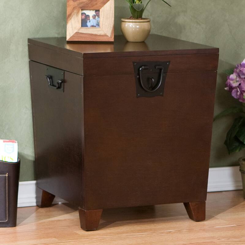 SEI Furniture Liatris Espresso Trunk Side Table - Brown - Wood/MDF