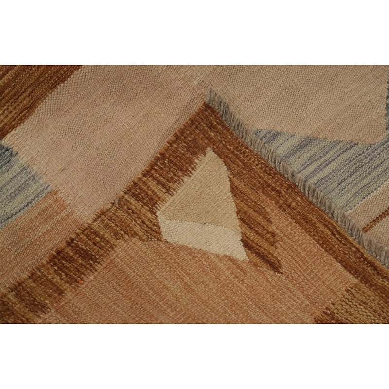 Hand Woven Oriental 100% Wool Carpet Southwestern Modern Multi-Colored Kilim Area Rug - 10' 0'' X 6' 4''