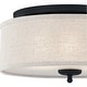preview thumbnail 4 of 5, Quoizel Blanche Matte Black 3-light Flush Mount