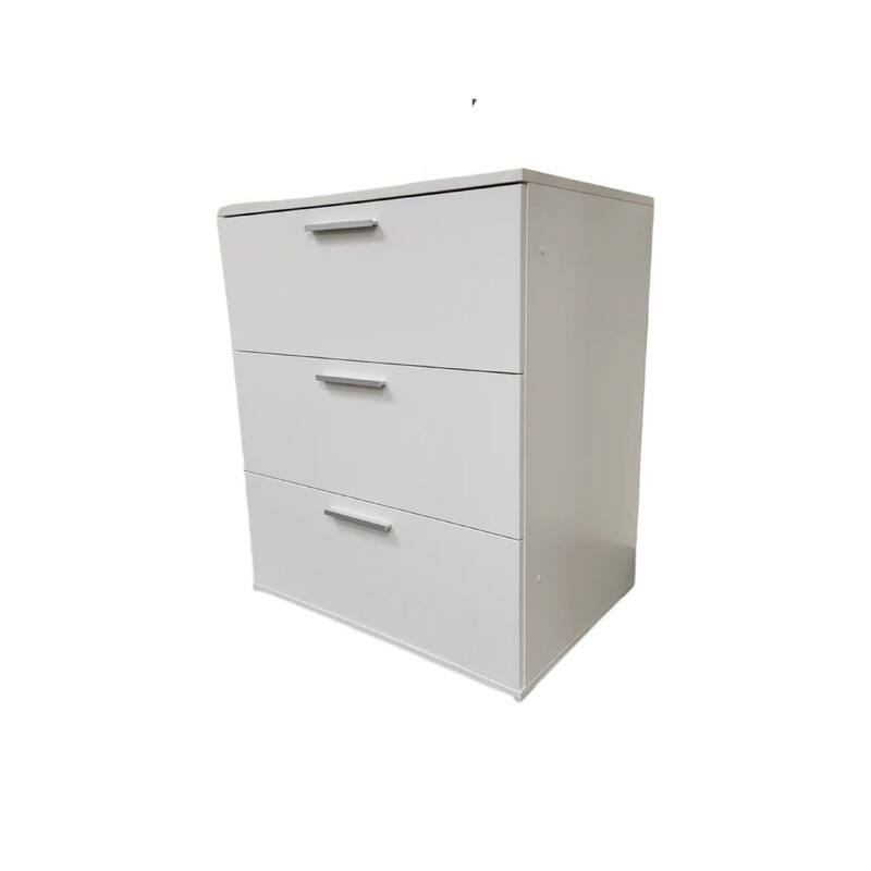 Moru Wide Dresser Chest, 3 Jumbo Drawers, Modular Design, White Wood
