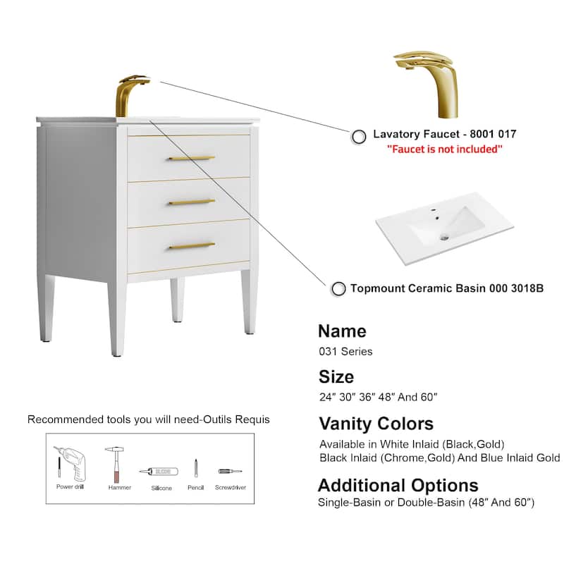 Ayer 30" Single Bathroom Vanity Set - 18D x 30W x 34H