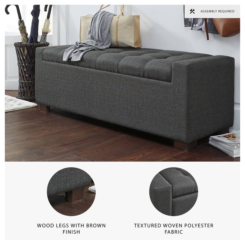 Signature Design by Ashley Cortwell Dark Grey Storage Bench - 54"W x 18"D x 18"H