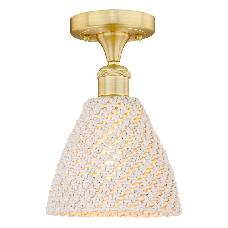 Innovations Lighting Endless Possibilities Edison - Bristol Natural - 1 Light 8" Semi-Flush Mount - Satin Gold