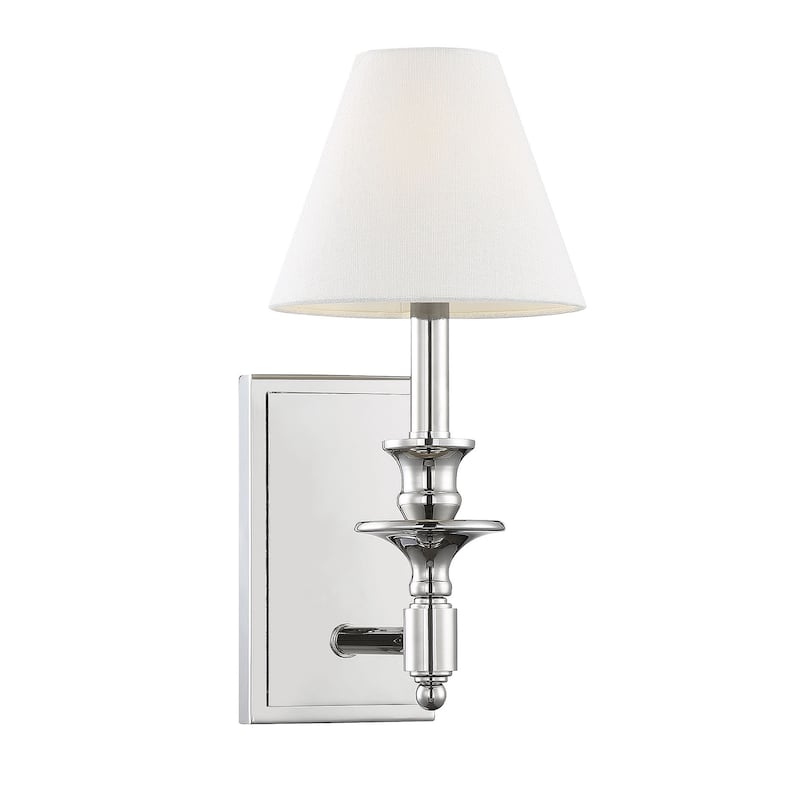 Savoy House Washburn Single Light 15" Tall Wall Sconce - Polished Nickel