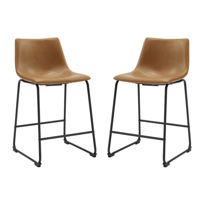 Middlebrook Prusiner 26-inch Faux Leather Counter Stool (Set of 2)