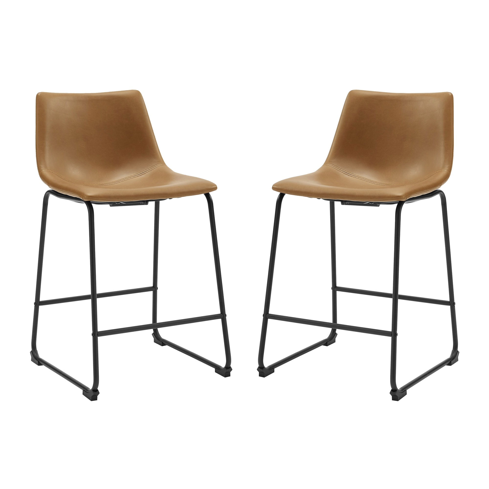 Middlebrook Prusiner 24 inch Faux Leather Counter Stool Set of 2