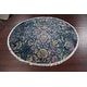 preview thumbnail 9 of 13, Wool/ Silk Artistic Modern Abstract Area Rug Handmade Oriental Carpet - 6'0" x 6'1" Round