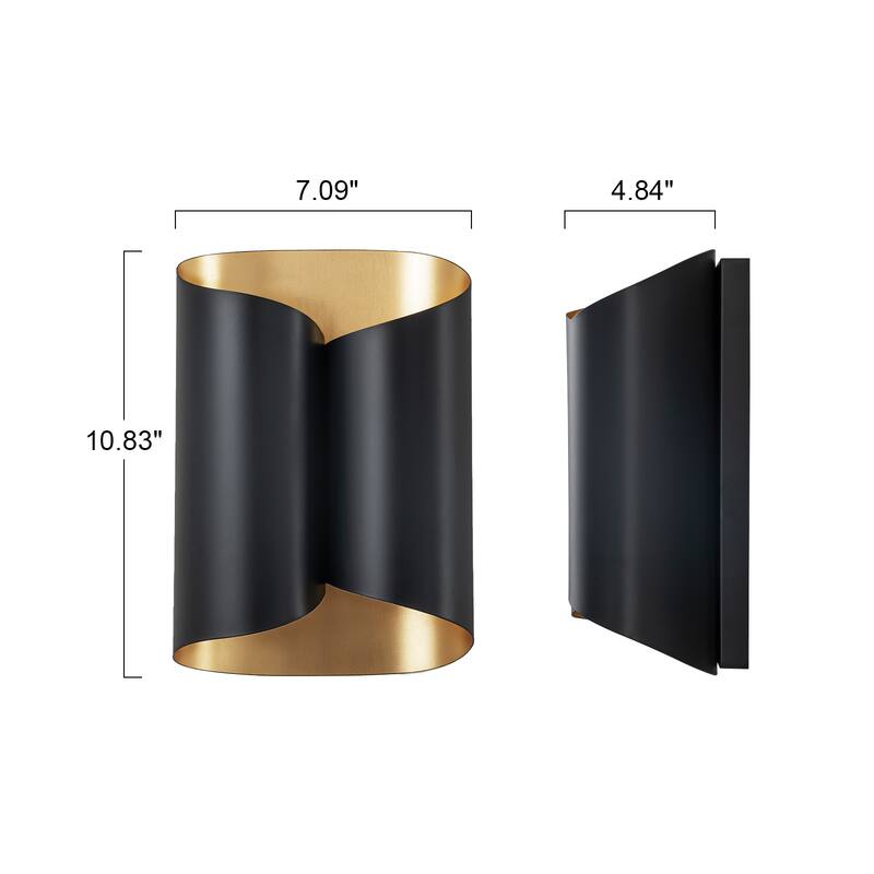 2-Light Matte Black Wall Sconce