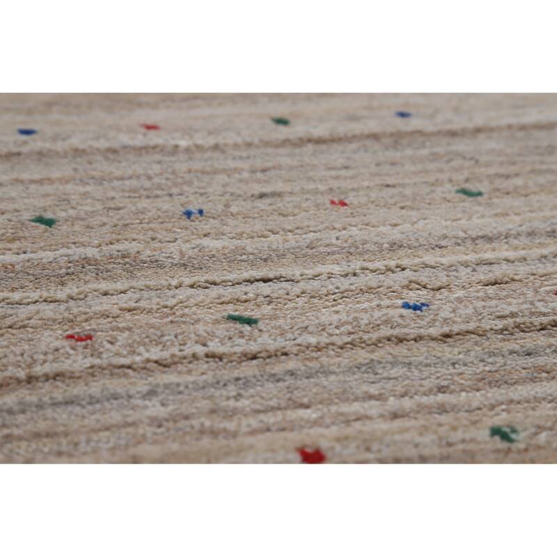 Striped Wool Gabbeh Indian Area Rug 9x12 - 9' x 12'