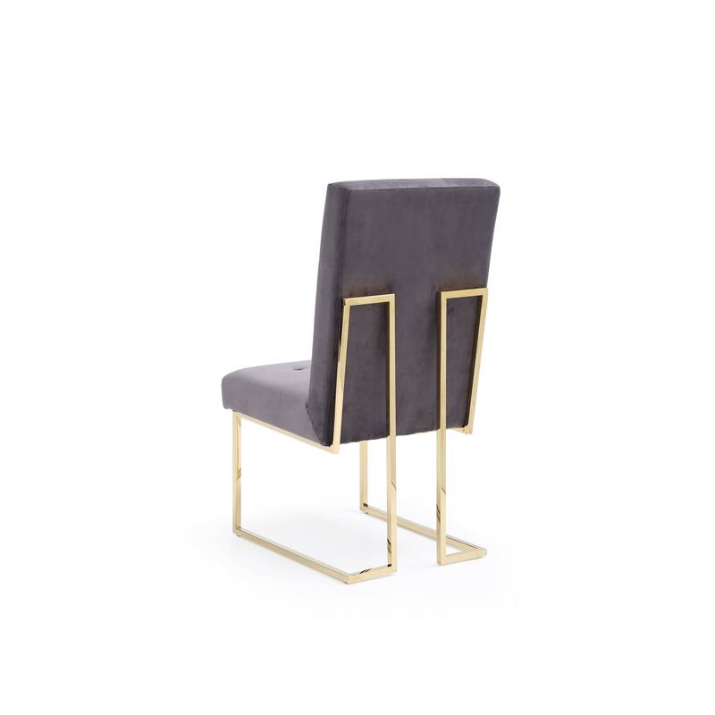 Modrest Legend Modern Grey Fabric & Gold Dining Chair (Set of 2)