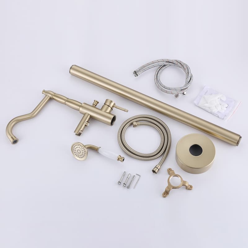 Rbrohant Freestanding Bathtub Faucet with Hand Shower Floor Mount Tub Filler