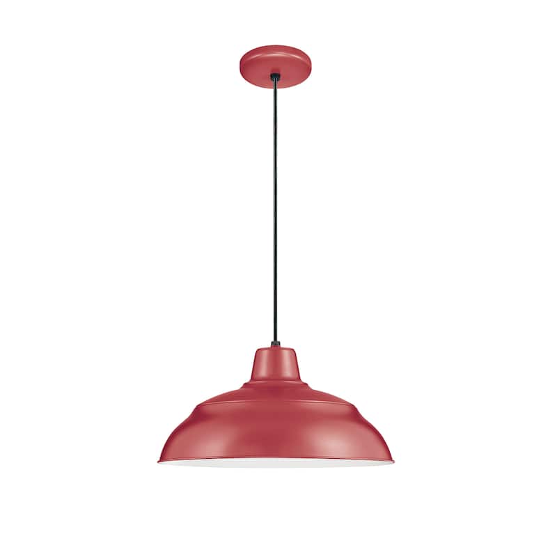 R Series 1-Light Cord Hung Warehouse - Satin Red - 14