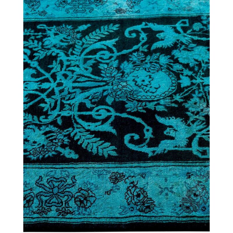 Fine Vibrance One-of-a-Kind Hand-Knotted Runner Rug - Black, 2' 7" x 13' 0" - 2' 7" x 13' 0"