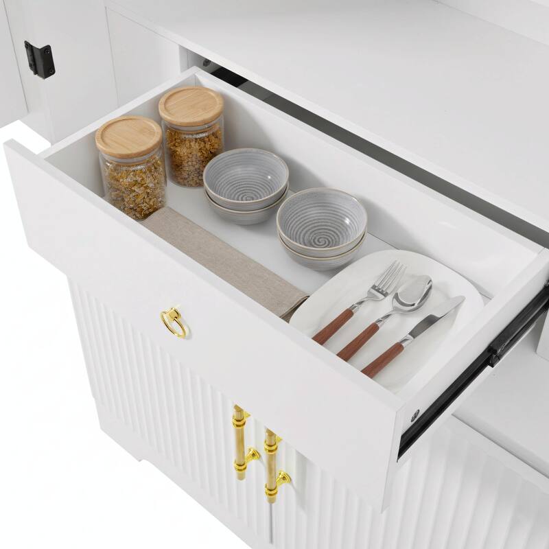 72" Tall Arched Kitchen Pantry Cabinet