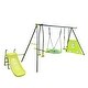 preview thumbnail 3 of 7, 6 in 1 Outdoor Playground Metal Saucer Swing Set with Mini Slide