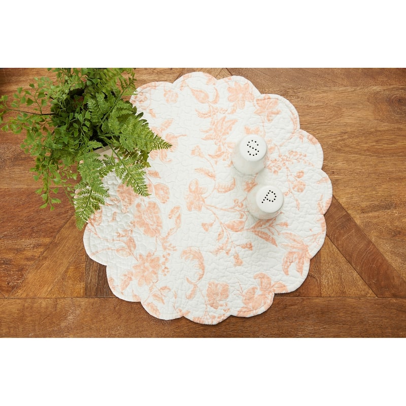 Brighton Pink Round Cotton Quilted Placemat Set of 4 - Set of 4