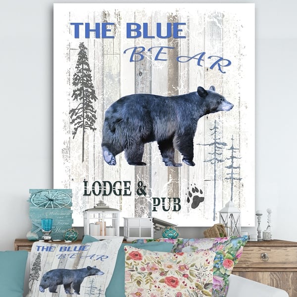 Shop Designart The Blue Bear Cottage Premium Canvas Wall Art Overstock 27777478