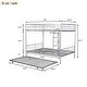 preview thumbnail 26 of 28, Convertible Full Over Full Bunk Bed with Trundle and Guardrails