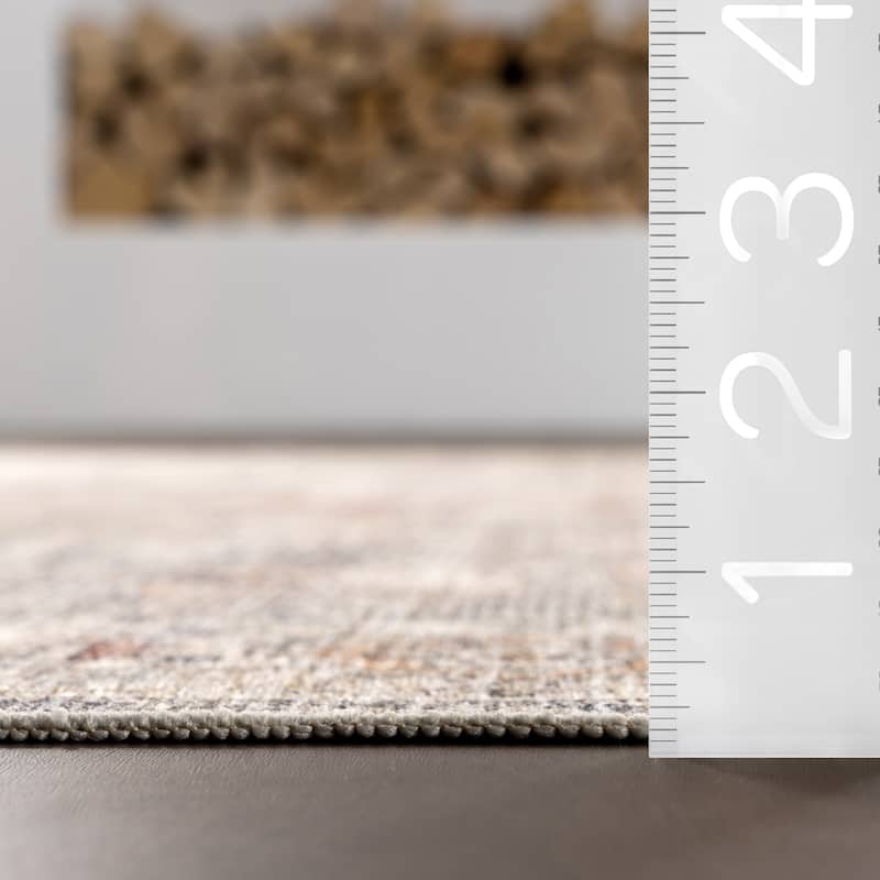 Nuloom Vita SplashGuard Vintage Medallion Machine Washable Area Rug