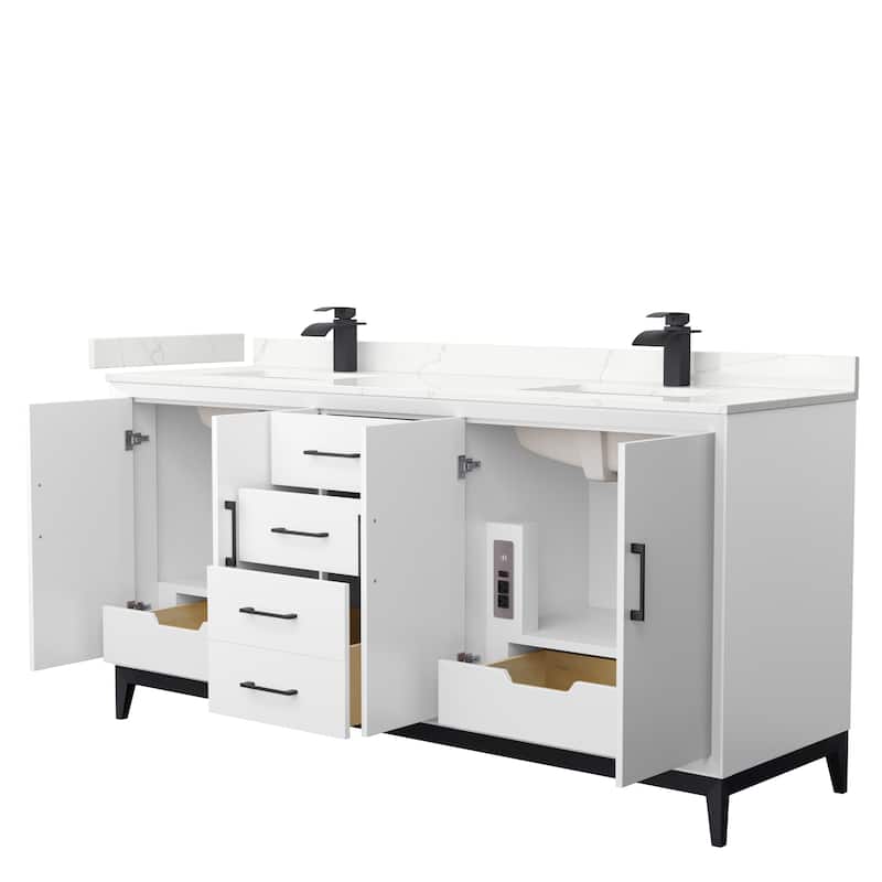 Amici 72-inch Double Vanity, Quartz Top