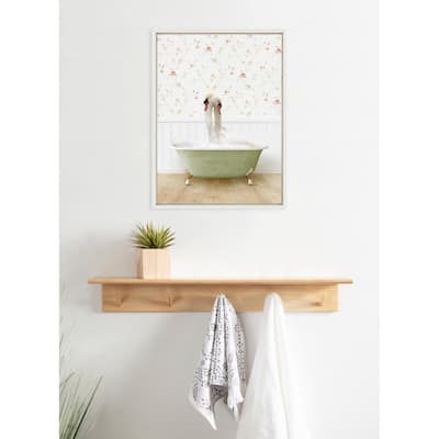 Kate and Laurel Sylvie Swans Bath Framed Canvas by Amy Peterson