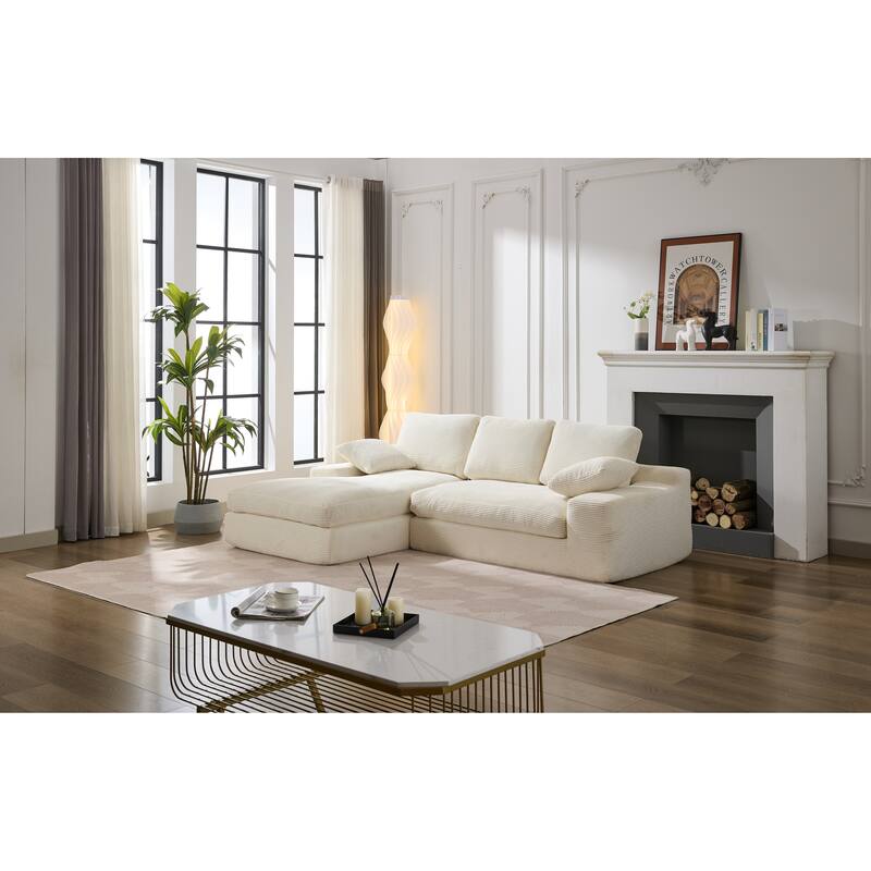 98.4'' L-Shaped 4-Seat Modular Sectional Sofa with Chaise, Modern Design, and Comfortable High-Resilience Foam Cushions