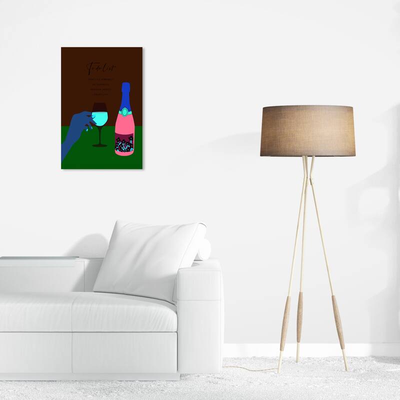 Wynwood Studio Canvas Drinks and Spirits To Do Drinks Purple and Lavender Modern & Contemporary Wall Art Canvas Print - 24 x 16