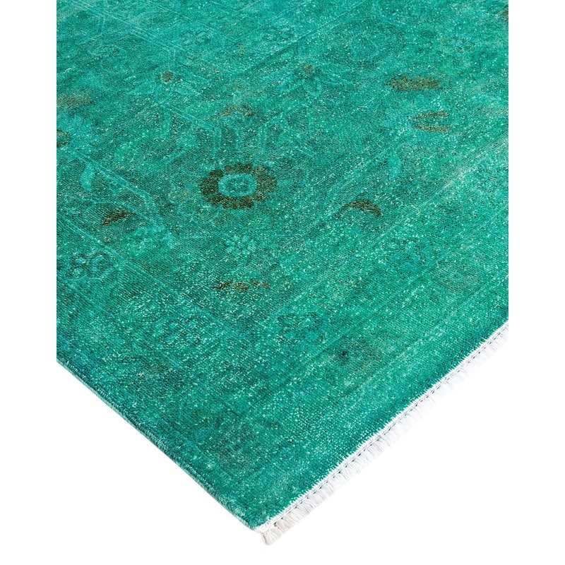Contemporary Overdyed Wool Hand Knotted Area Rug - 9' 0" x 11' 10"