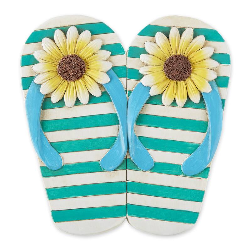 Sunflower Dot Flip Flop Stepping Stone - Sunflower Stripe Flip Flops