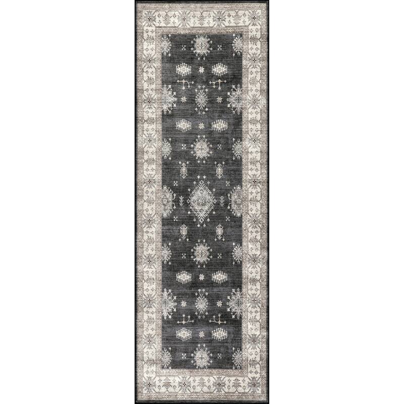 Nuloom Moxie SplashGuard Traditional Bordered Machine Washable Area Rug