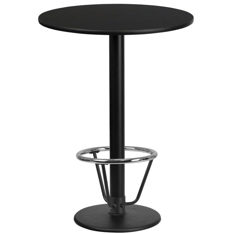 24'' Round Laminate Table Top with 18'' Round Bar Height Table Base