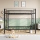 preview thumbnail 4 of 7, Sturdy Metal Bunk Bed Twin Over Twin with shelf and Slatted, Black