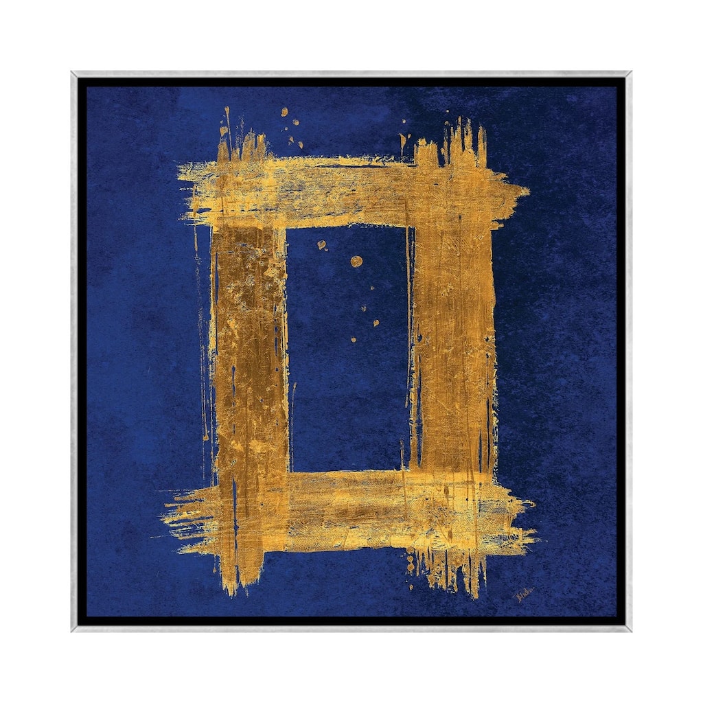 iCanvas "Gold Rectangle on Blue" by Patricia Pinto Framed