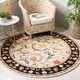 preview thumbnail 2 of 13, SAFAVIEH Handmade Chelsea Blaithin Floral Wool Rug 5'6" Round - Ivory/Black - Round