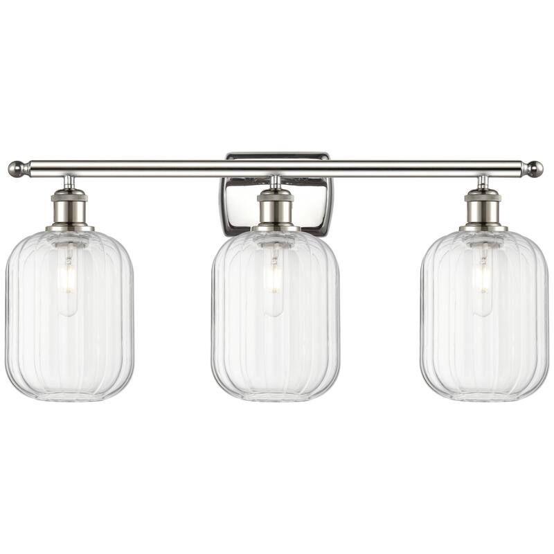 Innovations Lighting Endless Possibilities Ballston - Preston - 3 Light 27" Jar Shade Bath Vanity Light - Clear/Polished Nickel