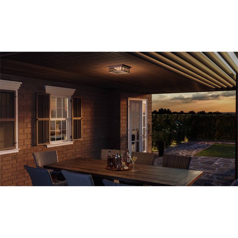 Quoizel Westover Clear Glass 2-light Outdoor Flushmount