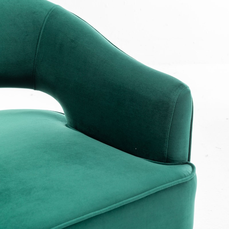 SEYNAR Modren Velvet 360 Degree Swivel Accent Arm Barrel Chair Set of 2 for Living Room