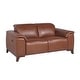 preview thumbnail 3 of 10, Top Grain Leather Coach Brown Power Reclining Loveseat