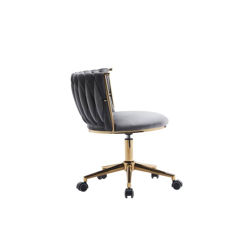 Modern/Luxury Upholstered Adjustable Swivel Office Chair with Wheels