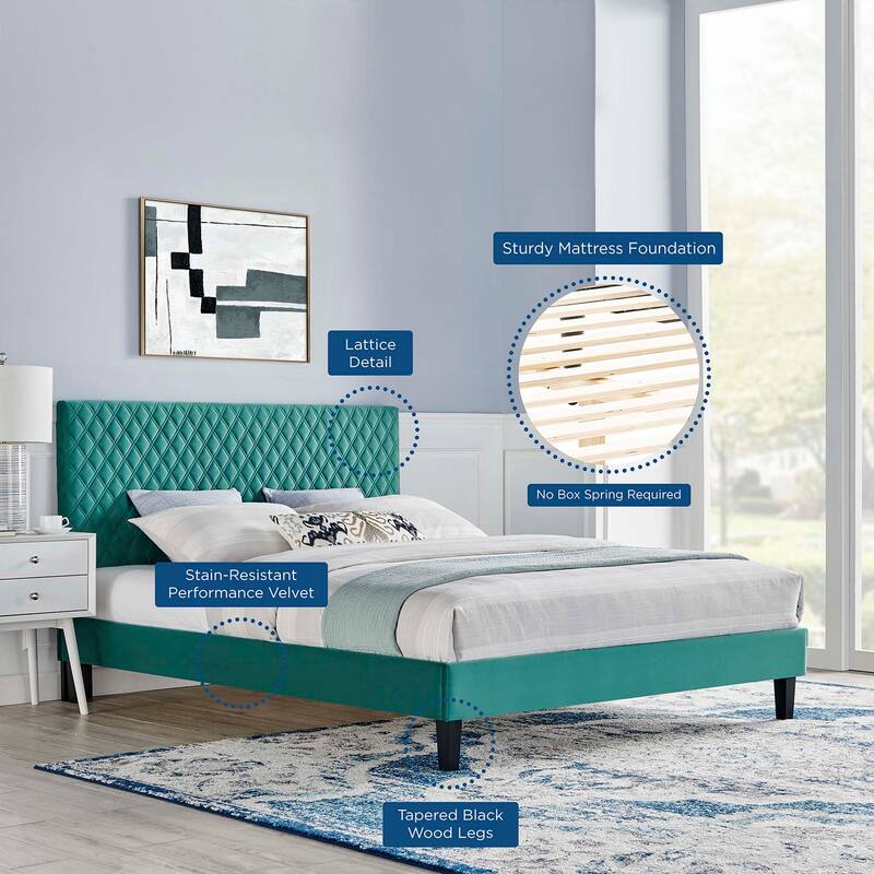 Garcelle Performance Velvet King Platform Bed